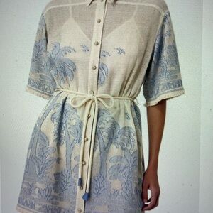 Zimmerman Blue and Cream Ottie mini dress